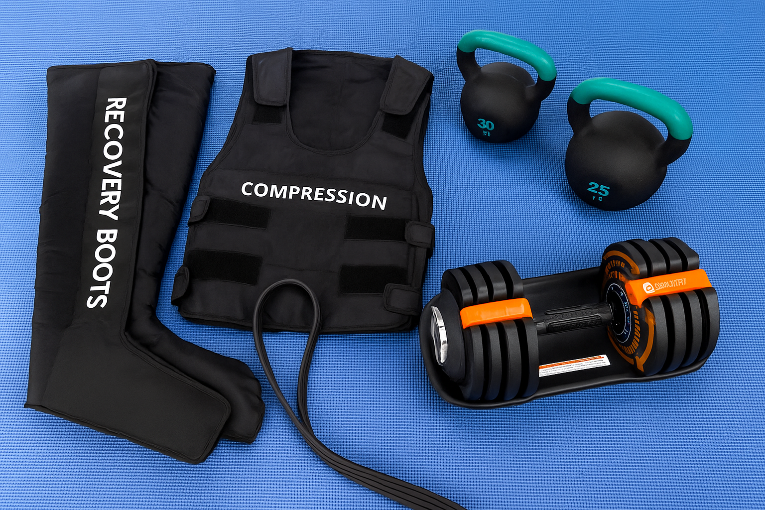 Sequential compression boots used safely for lymphedema management showing pneumatic compression therapy device with leg wraps for lymphatic drainage treatment
