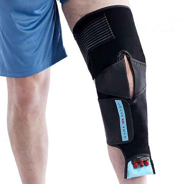 Polar Products Active Ice 3.0 vs Game Ready cold compression comparison — Game Ready knee wrap shown