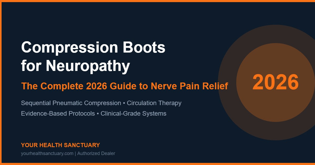 Compression boots for neuropathy treatment guide showing sequential pneumatic compression therapy for nerve pain relief 2026
