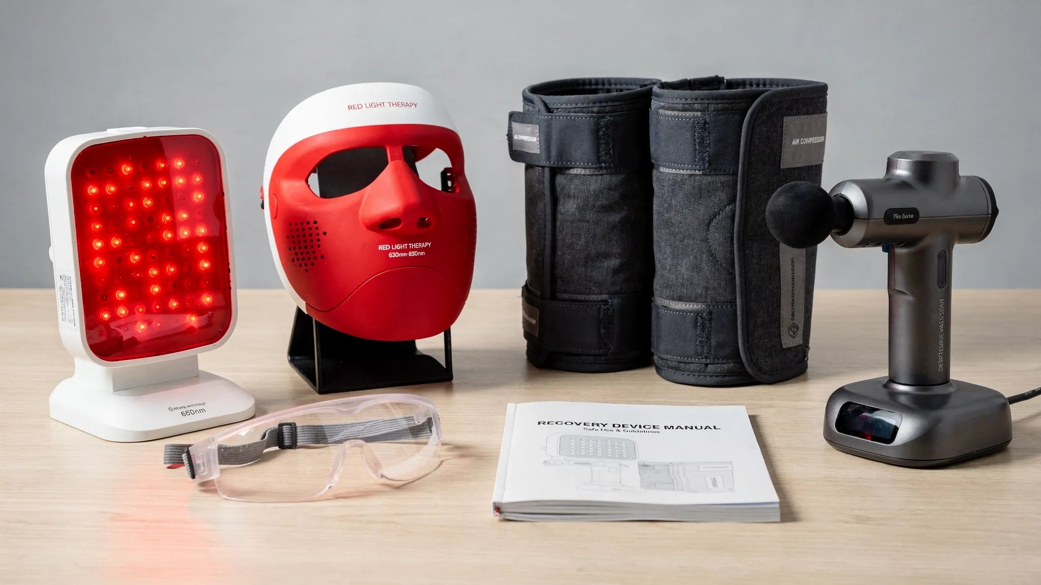 Person relaxing with a red LED facial mask at home for skincare showing proper red LED therapy for skin device positioning during a session