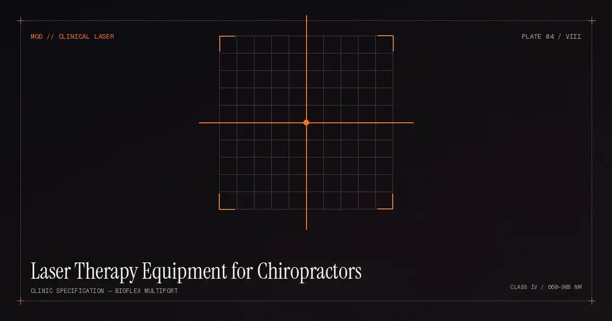 Laser therapy equipment for chiropractors including BIOFLEX MultiPort System and clinical treatment devices