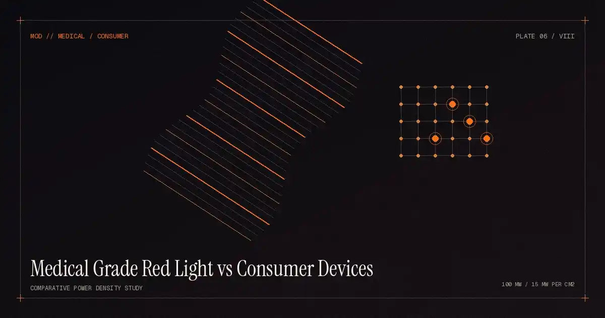 Medical grade red light therapy vs consumer devices — clinical device showing superior penetration depth compared with home red light panels in 2026