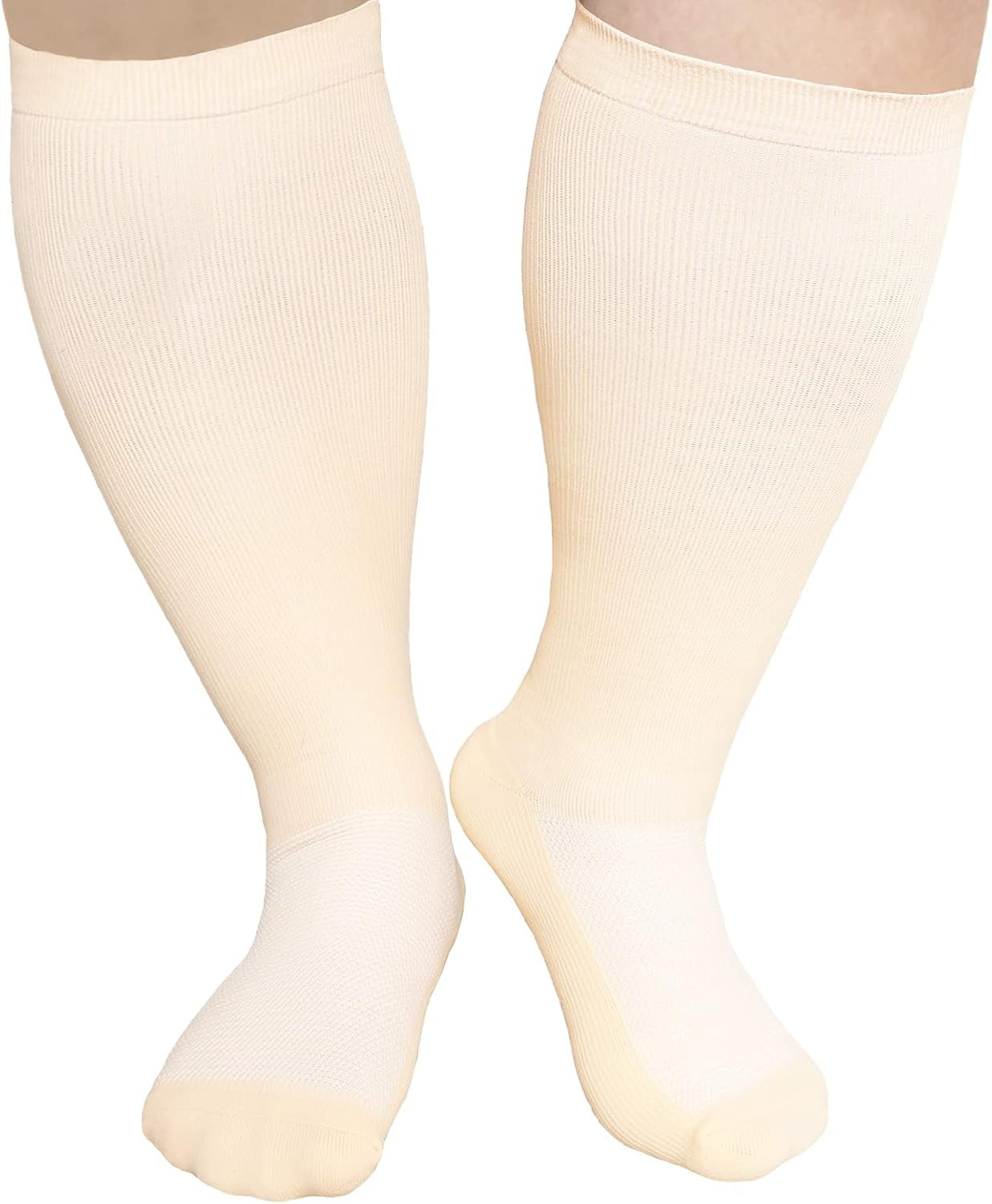 Plus Size Compression Socks Wide Calf Men Women Knee High 20-30 Mmhg Breathable Circulation Xl 2Xl 3Xl 4Xl 5Xl