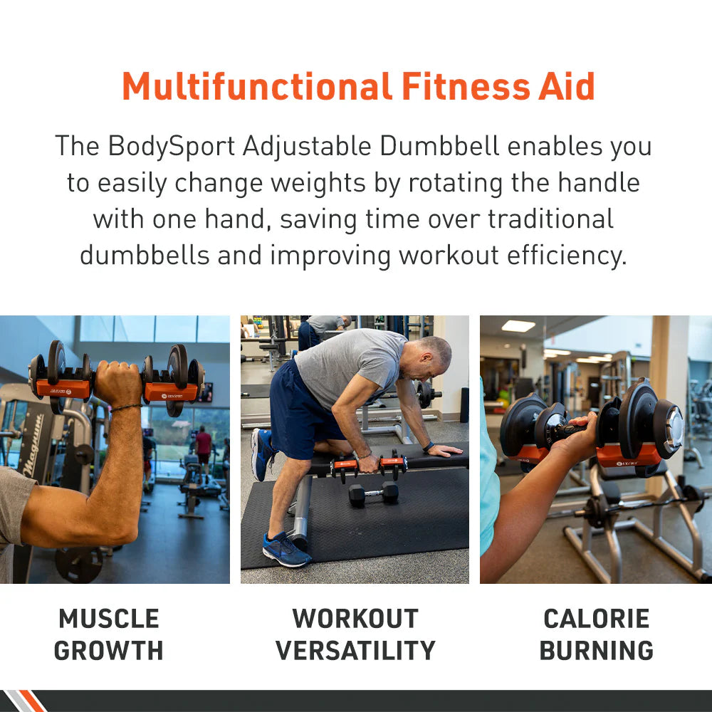 BodySport Adjustable Dumbbell 40 LBS Pair