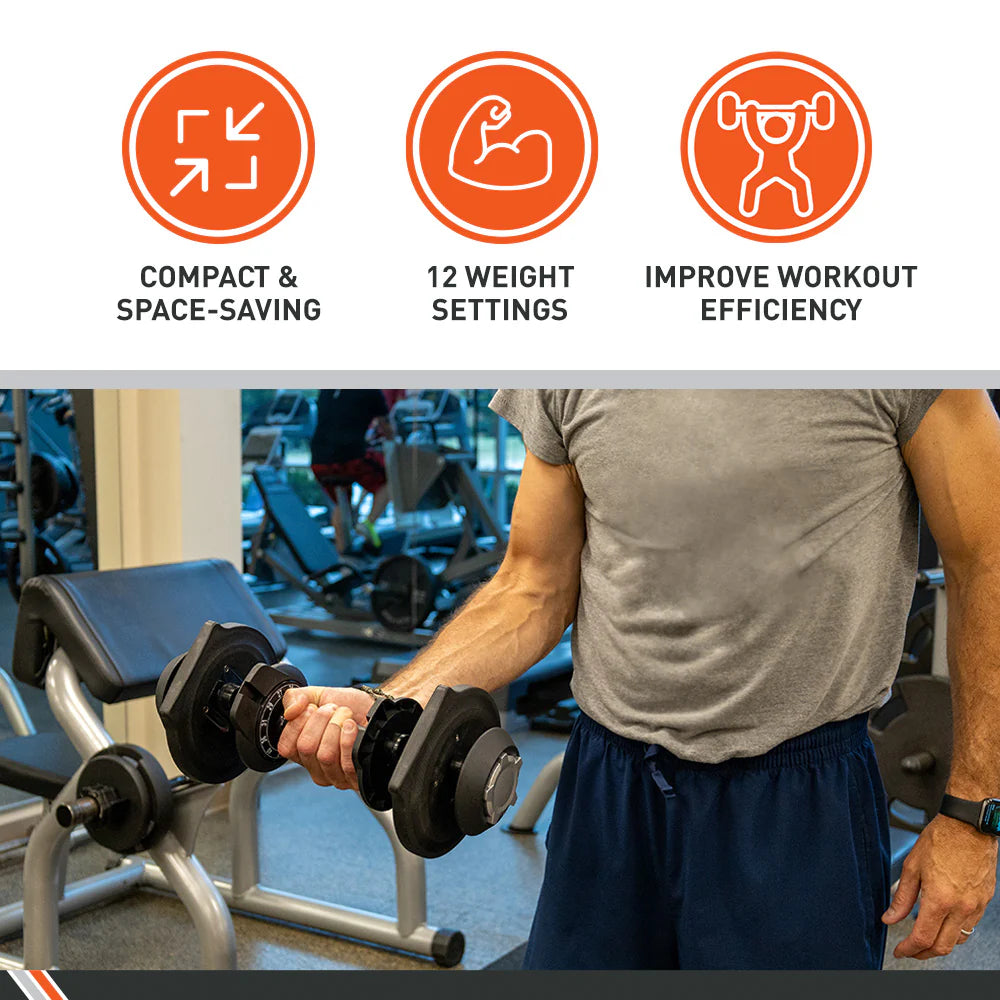 BodySport Adjustable Dumbbell 40 LBS Pair