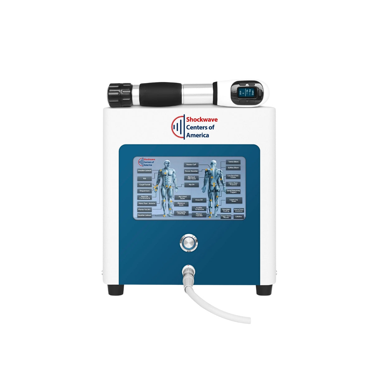 Mark V OTG portable radial shockwave device front view