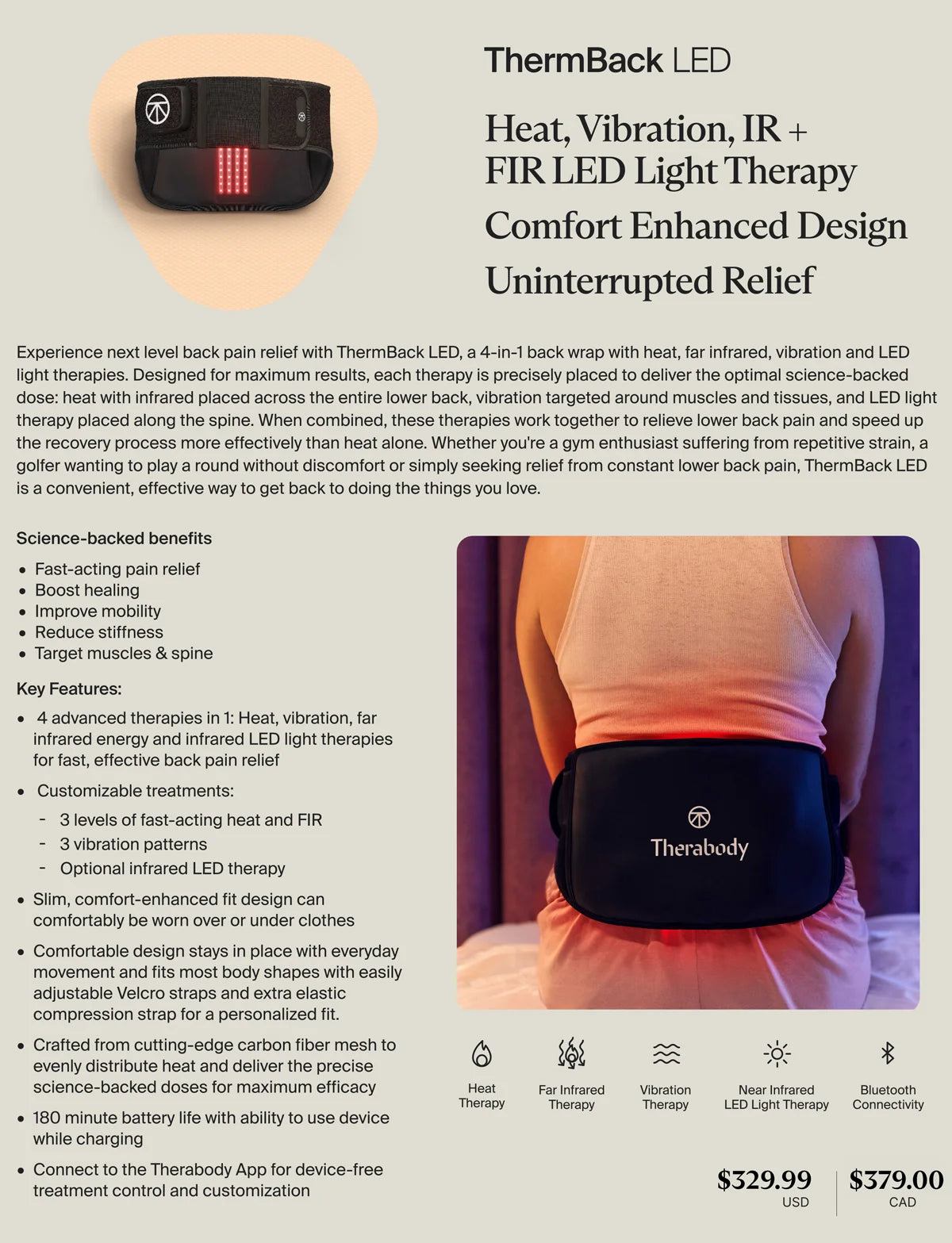 RecoveryTherm Back LED